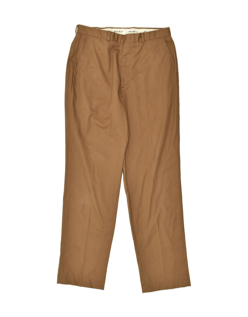 EDDIE BAUER Mens Straight Chino Trousers W34 L33 Brown Cotton | Vintage Eddie Bauer | Thrift | Second-Hand Eddie Bauer | Used Clothing | Messina Hembry 