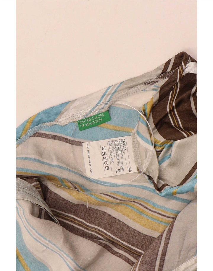 Benetton Womens Asymmetrical Skirt IT 44 Medium W36 Multicoloured Striped