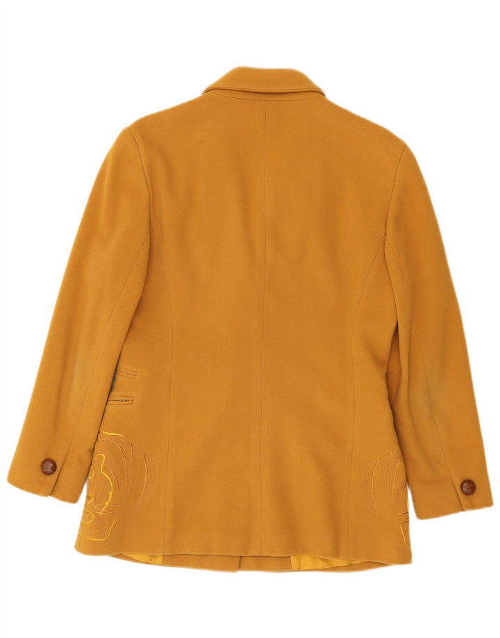 Iceberg Womens Blazer Jacket IT 42 Medium Yellow Animal Print