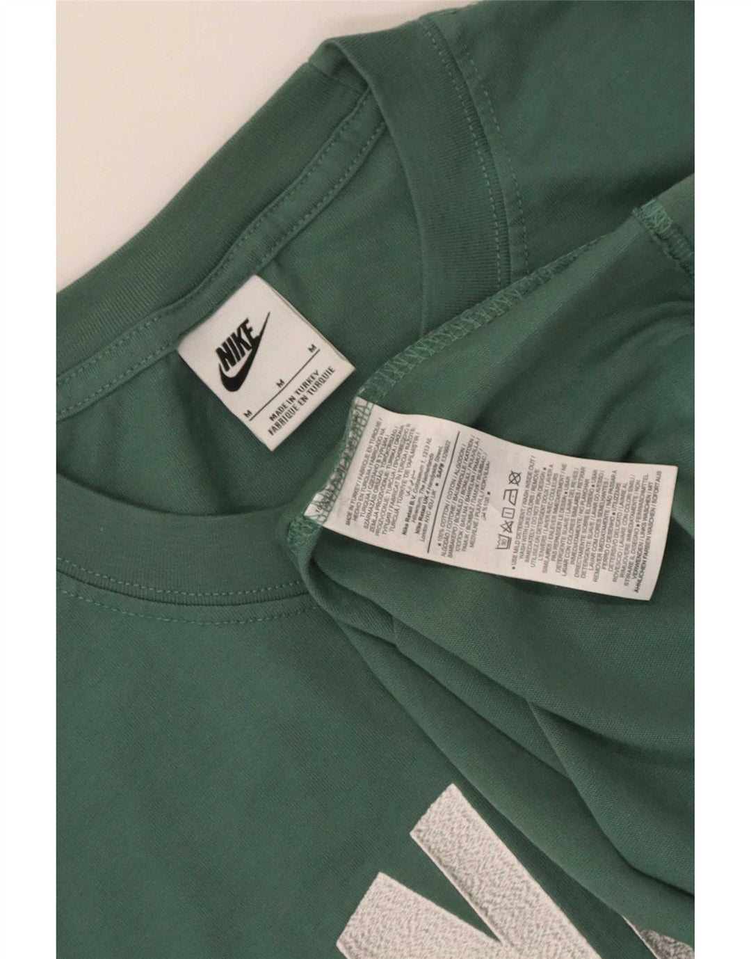 Nike Mens Graphic T-Shirt Top Medium Green Colourblock Cotton