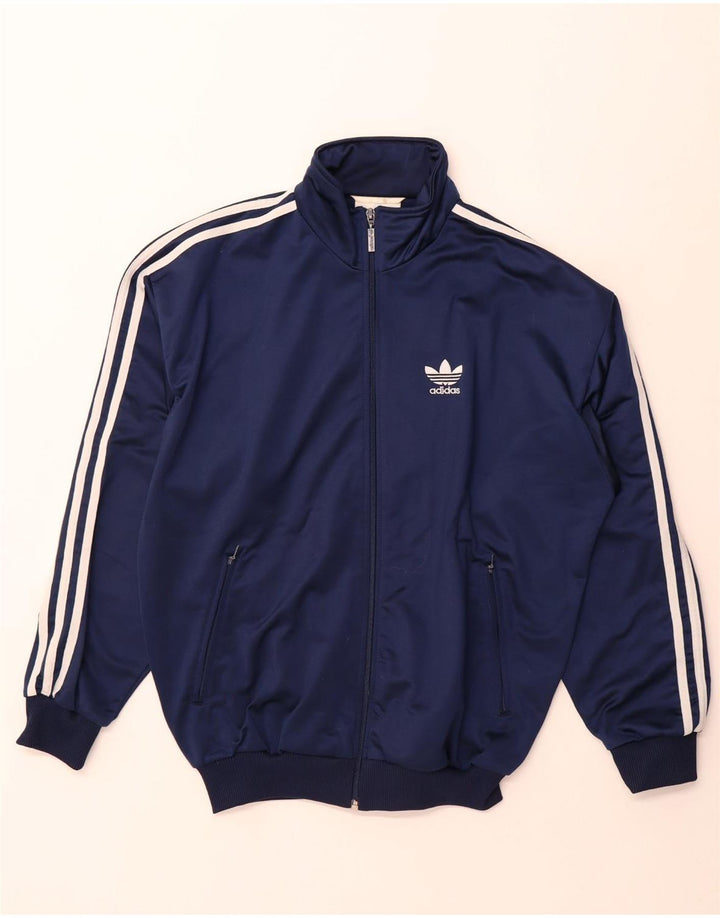Adidas Mens Loose Fit Tracksuit Top Jacket UK 36/38 Small Navy Blue
