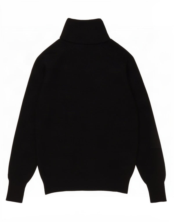 Zara Womens Roll Neck Jumper Sweater UK 10 Small Black Wool