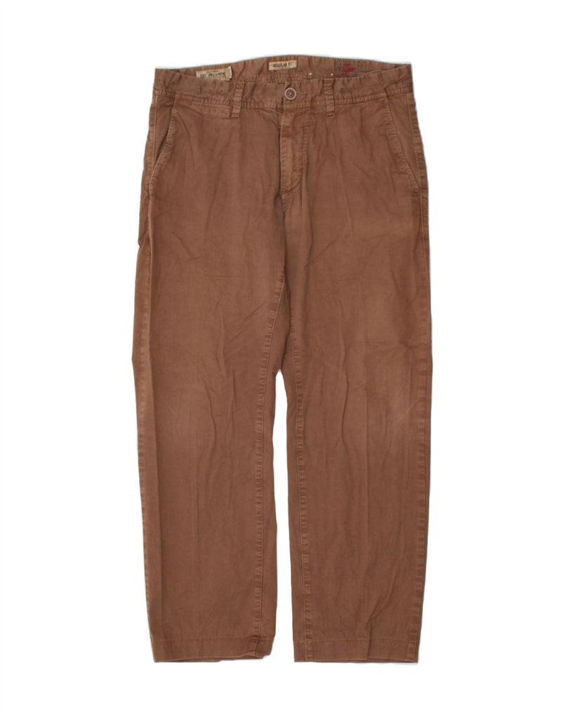 MARLBORO CLASSICS Mens Regular Fit Chino Trousers W33 L29  Brown Cotton | Vintage Marlboro Classics | Thrift | Second-Hand Marlboro Classics | Used Clothing | Messina Hembry 