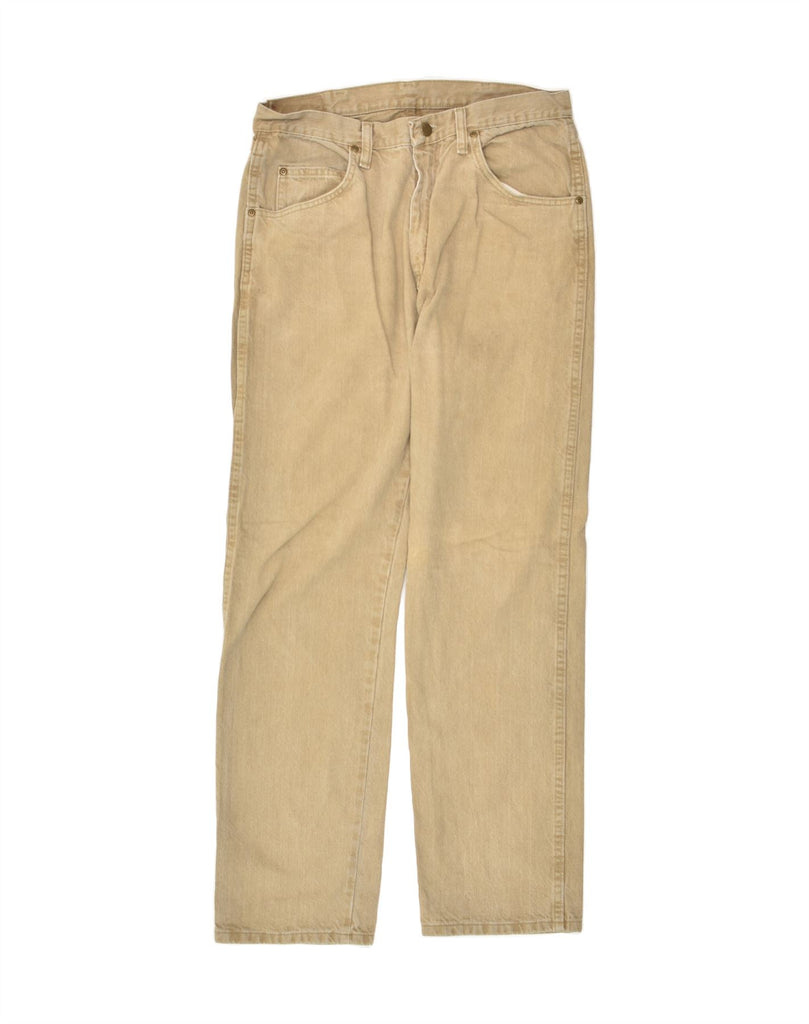 WRANGLER Mens Straight Jeans W34 L32  Beige Cotton | Vintage Wrangler | Thrift | Second-Hand Wrangler | Used Clothing | Messina Hembry 