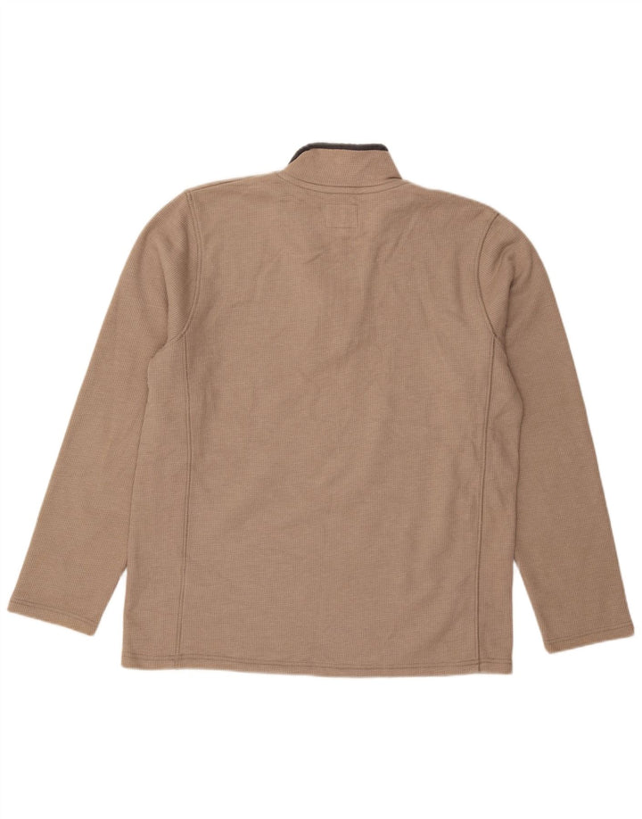 Mountain Warehouse Mens Zip Neck Jumper Sweater Medium Beige Cotton
