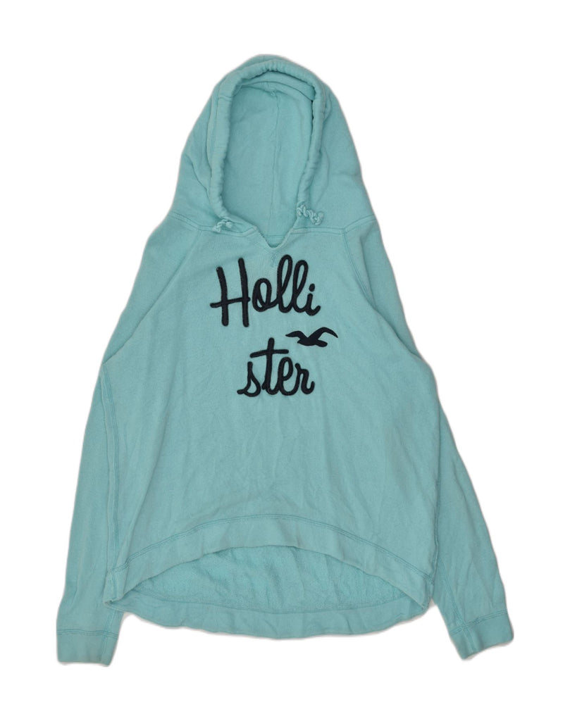 HOLLISTER Womens Loose Fit Graphic Hoodie Jumper UK 14 Medium Turquoise | Vintage Hollister | Thrift | Second-Hand Hollister | Used Clothing | Messina Hembry 