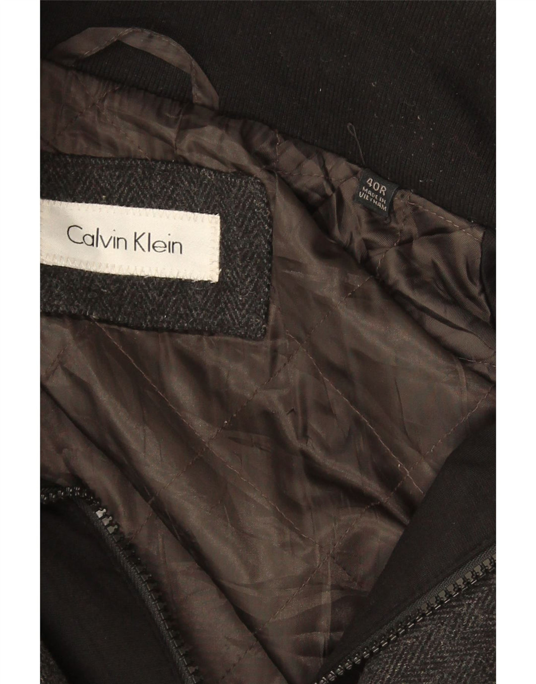 CALVIN KLEIN Mens Overcoat UK 40 Large Grey Wool