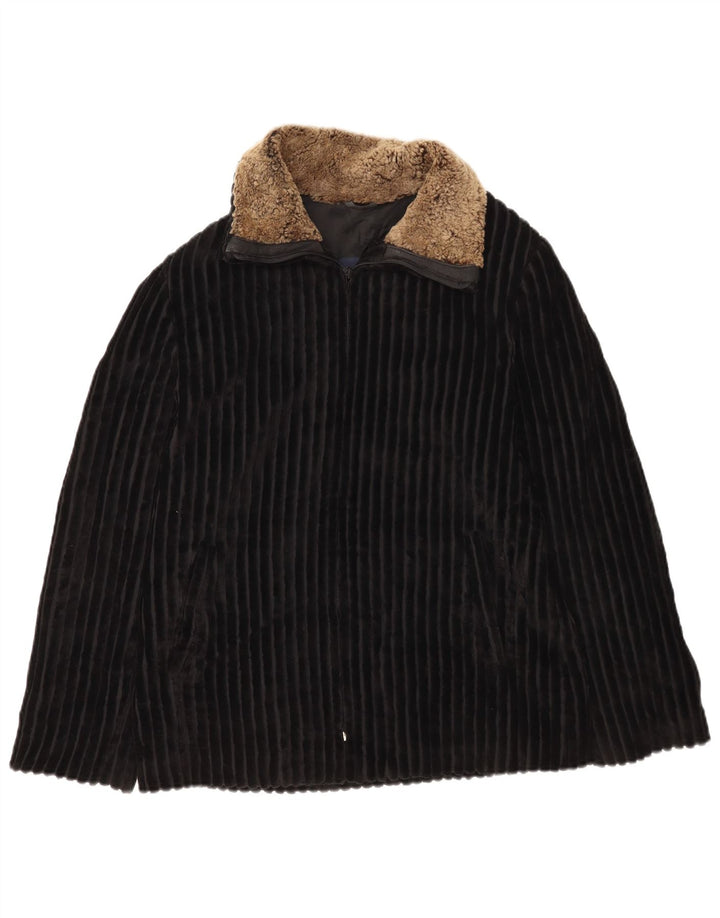 Mabrun Womens Corduroy Jacket IT 44 Medium Black Colourblock