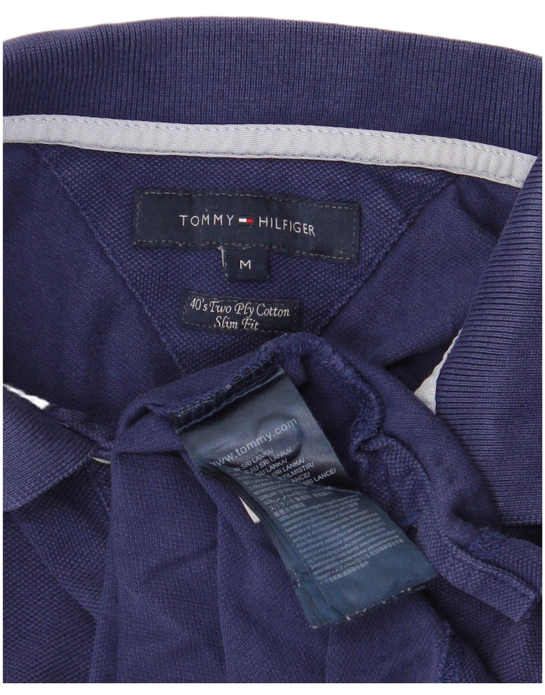 Tommy Hilfiger Mens Slim Fit Polo Shirt Medium Navy Blue