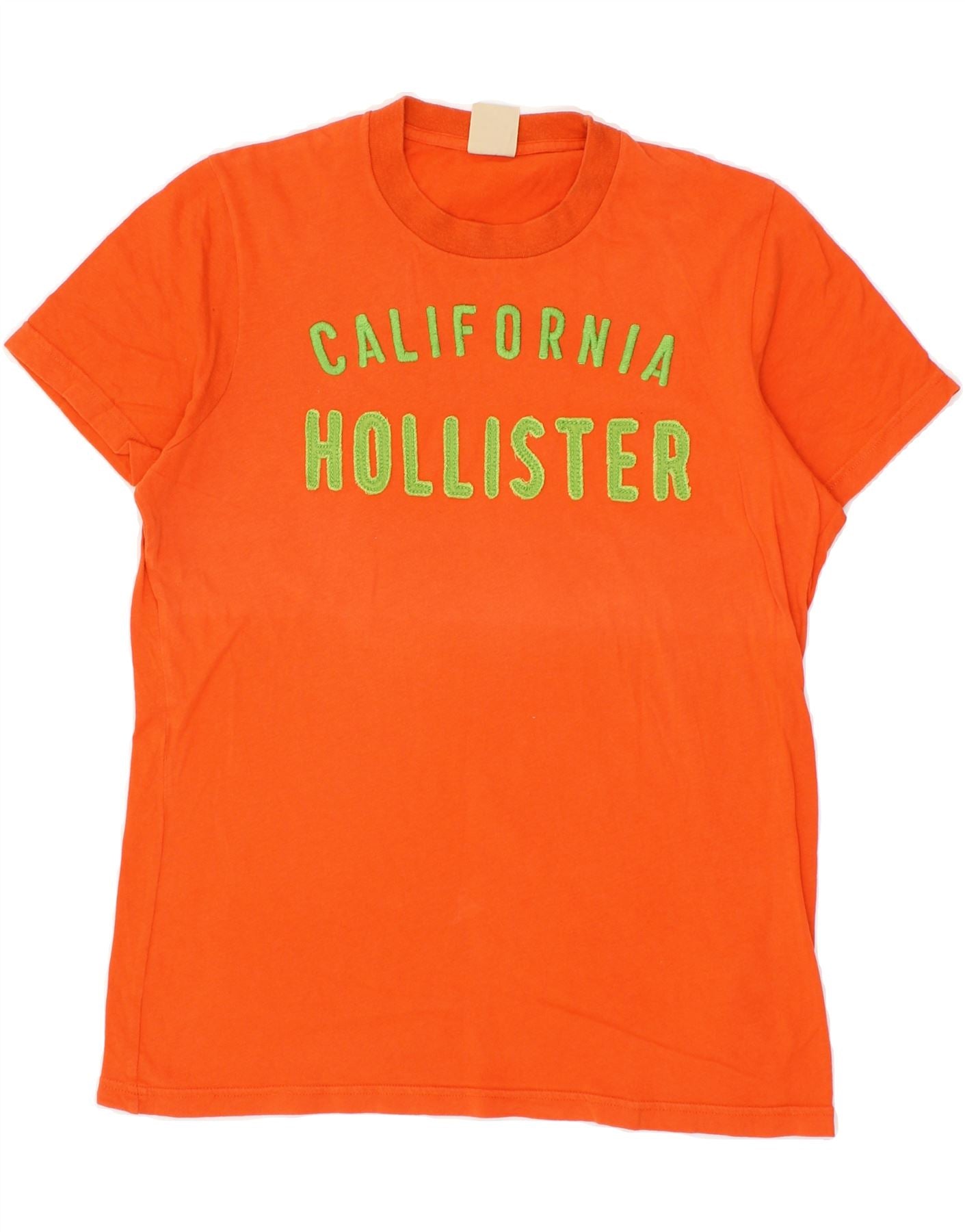 HOLLISTER Mens California Graphic T Shirt Top Small Orange Cotton Vintage Second Hand Clothing Online Messina Hembry