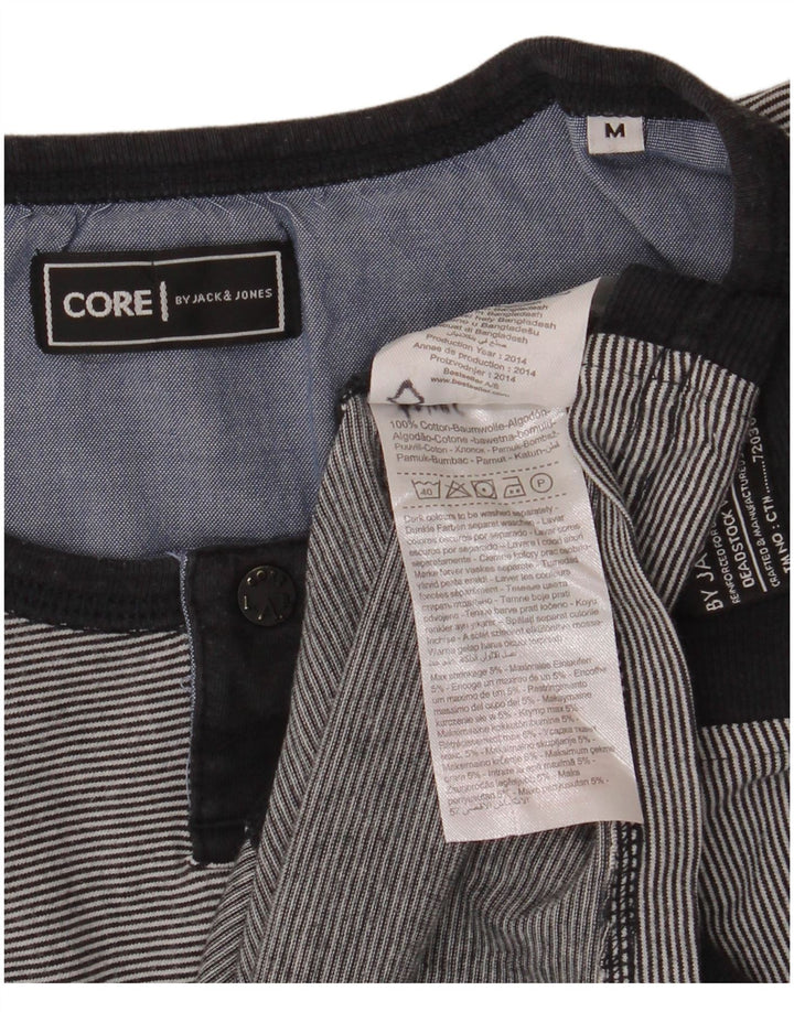 Jack & Jones Mens Top Long Sleeve Medium Navy Blue Pinstripe Cotton