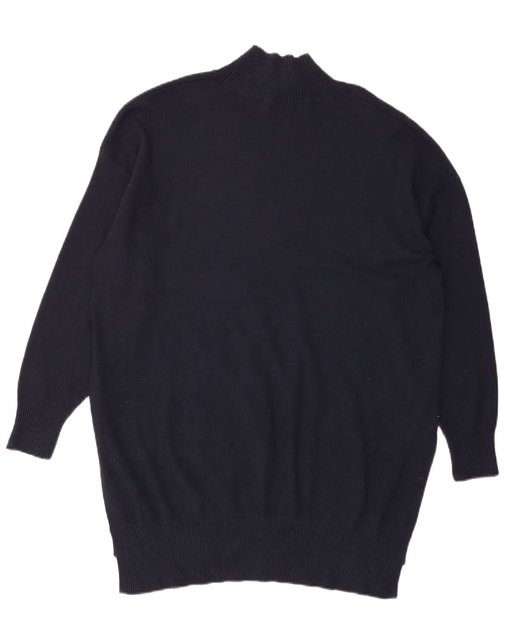 Marks & Spencer Womens Turtle Neck Jumper Sweater UK 16 Large Navy Blue