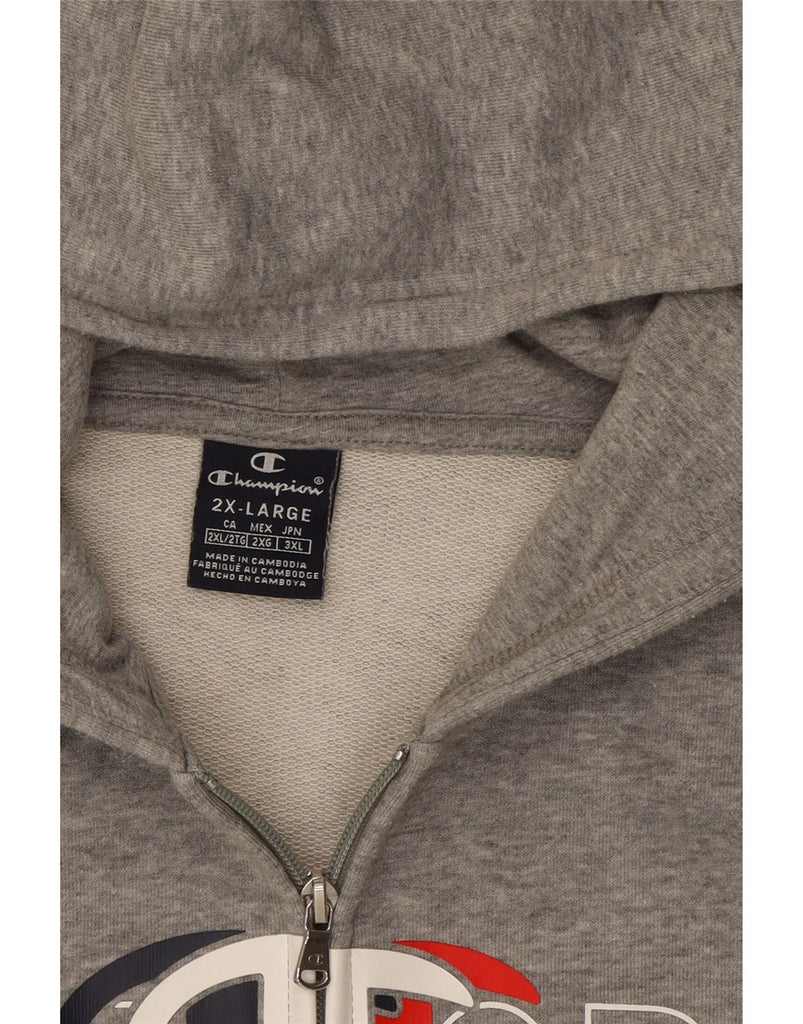 CHAMPION Mens New York Graphic Zip Hoodie Sweater 2XL Grey Cotton Vintage Champion and Second-Hand Champion from Messina Hembry 
