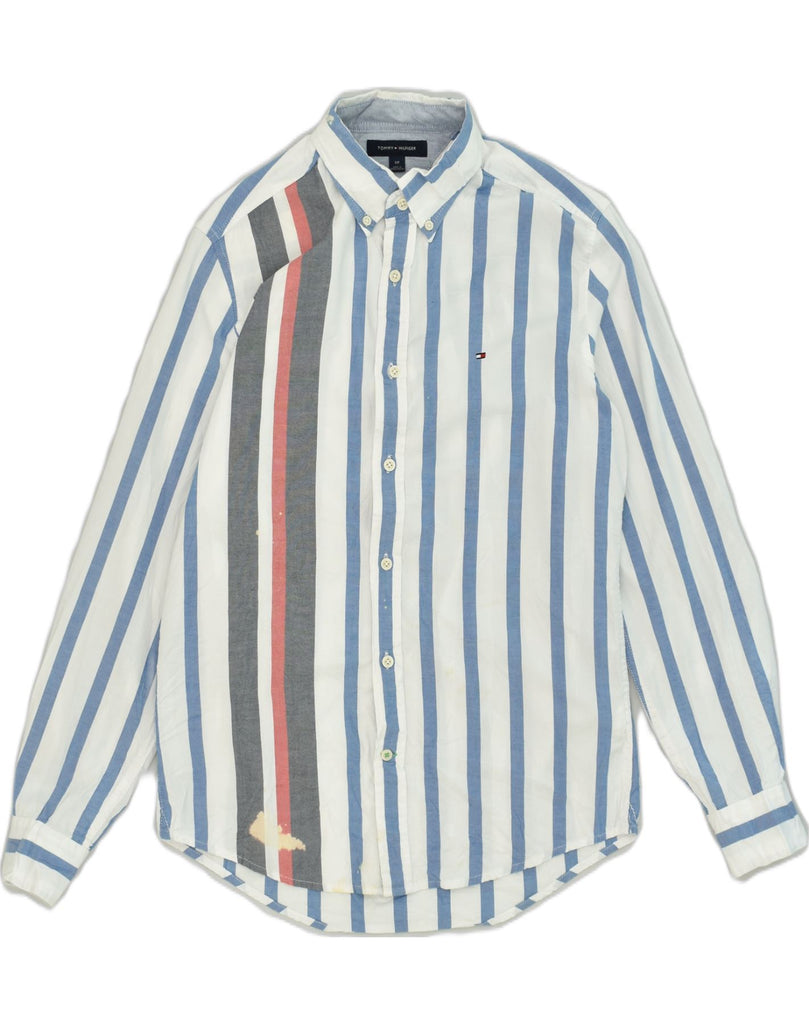 TOMMY HILFIGER Mens Shirt Small Blue Striped Cotton | Vintage Tommy Hilfiger | Thrift | Second-Hand Tommy Hilfiger | Used Clothing | Messina Hembry 