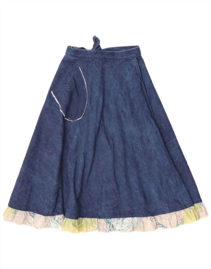 Fiorucci Womens Wrap Denim Skirt W22 2XS Blue Colourblock