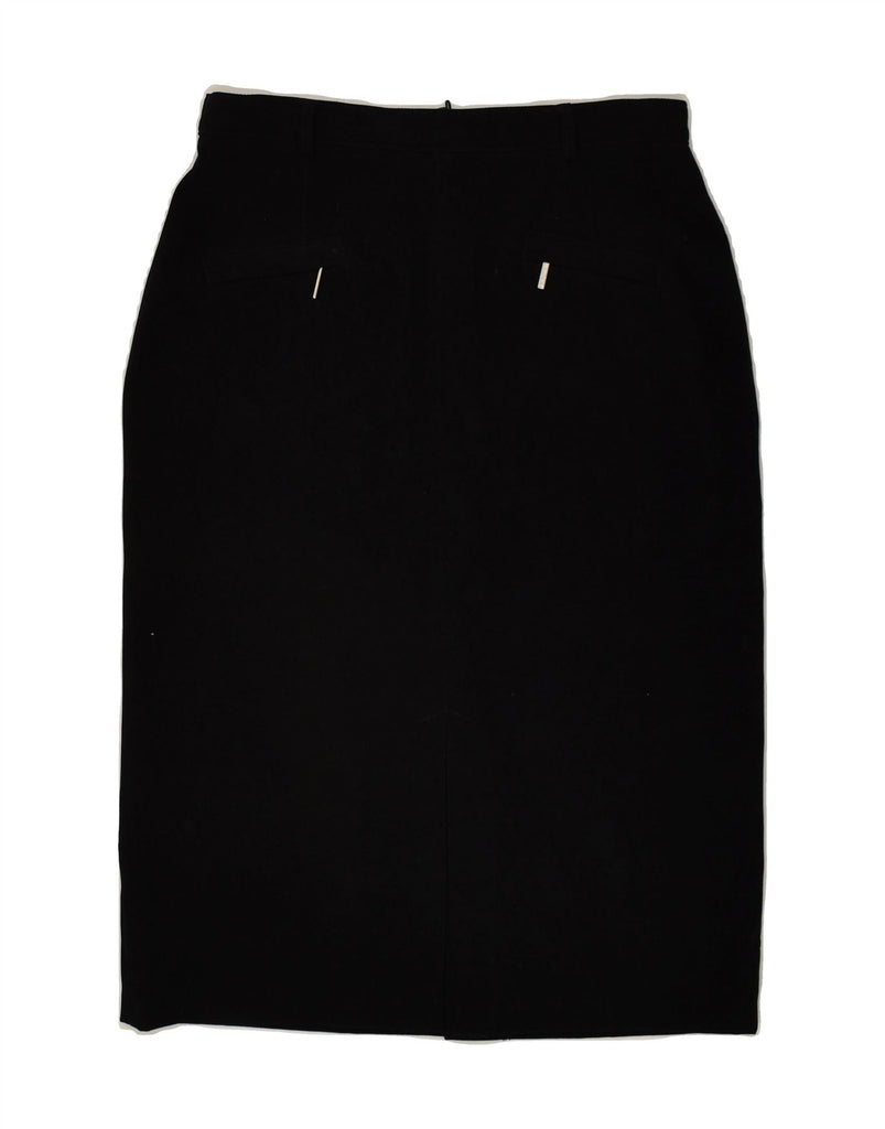 CANDA Womens Midi Skirt UK 14 Medium W30 Black Polyester | Vintage Canda | Thrift | Second-Hand Canda | Used Clothing | Messina Hembry 
