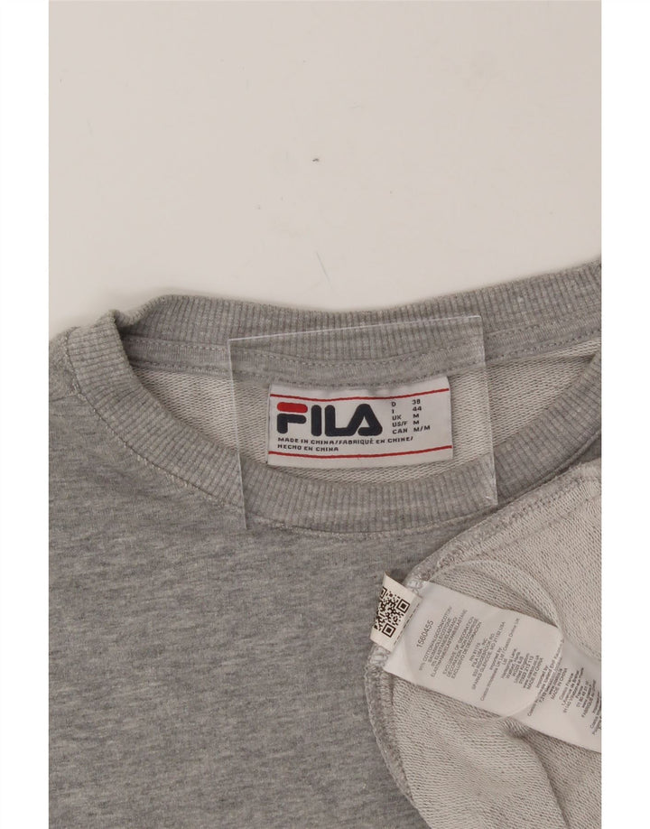 FILA Womens Sweatshirt Jumper UK 14 Medium Grey Cotton Vintage Fila and Second-Hand Fila from Messina Hembry 