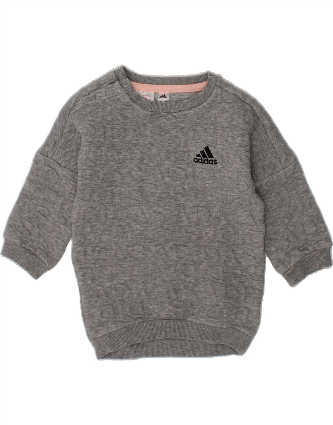 ADIDAS Baby Girls Sweatshirt Jumper 6-9 Months Grey Cotton Vintage Adidas and Second-Hand Adidas from Messina Hembry 