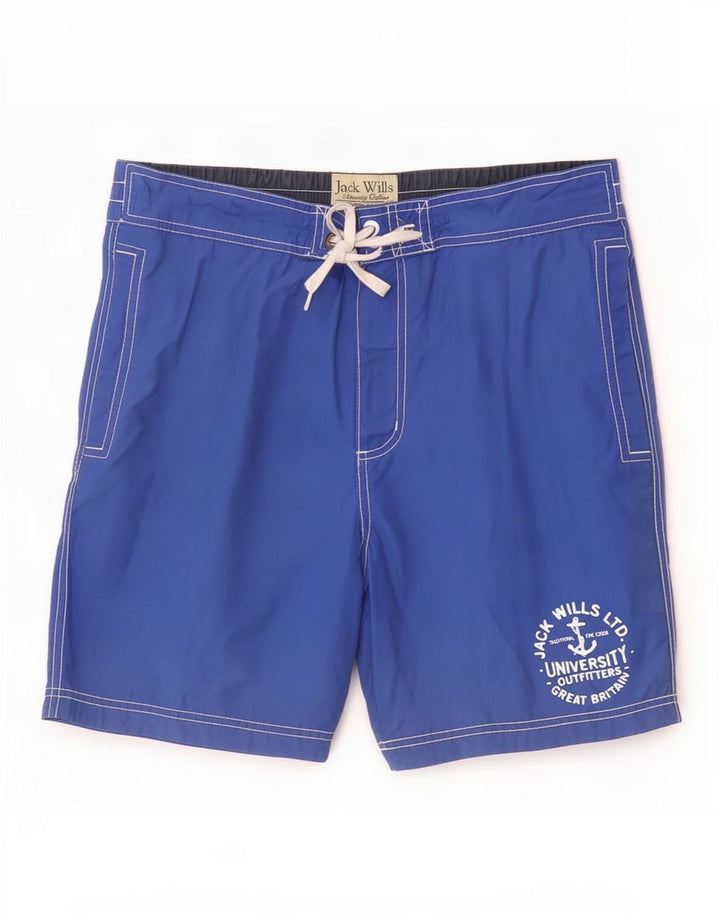 Jack Wills Mens Swimming Shorts Medium Blue Cotton