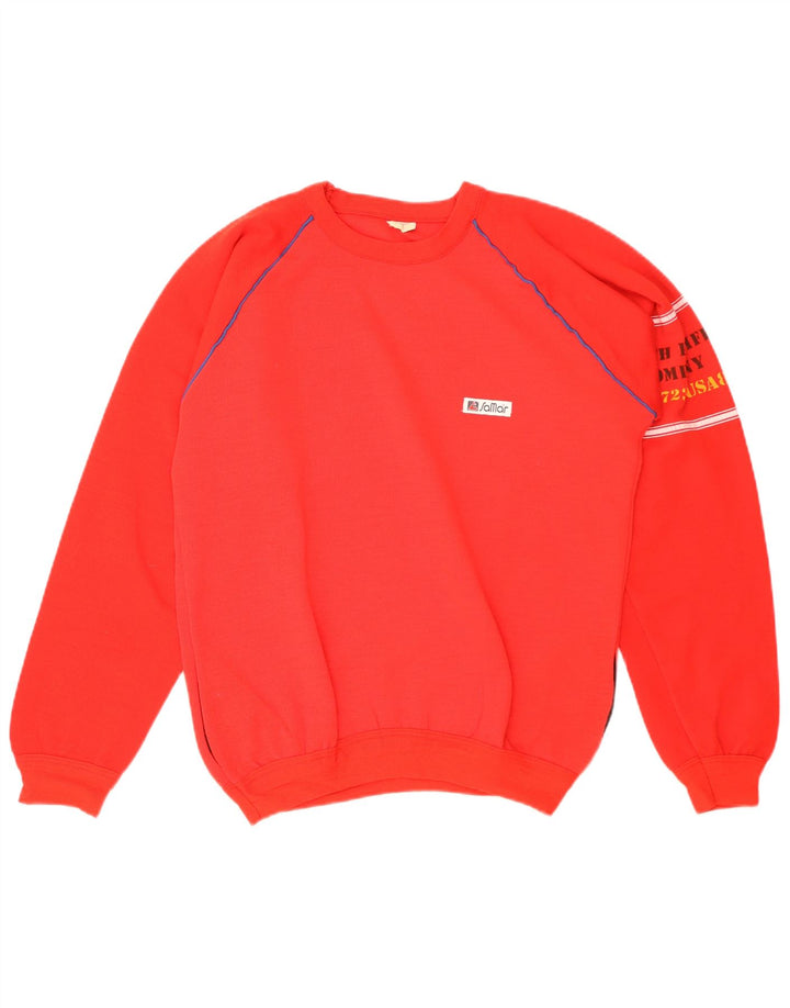 Samar Mens Graphic Sweatshirt Jumper Large Red Acrylic