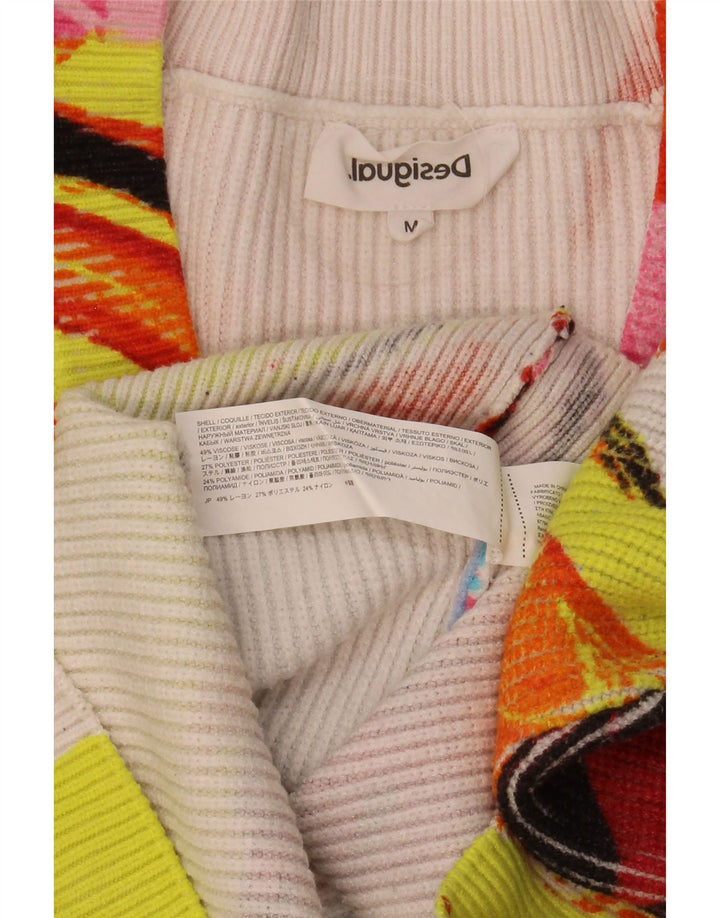 Desigual Womens V-Neck Jumper Sweater UK 14 Medium Multicoloured