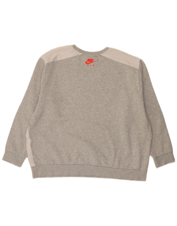 NIKE Mens Sweatshirt Jumper 2XL Grey Colourblock Cotton