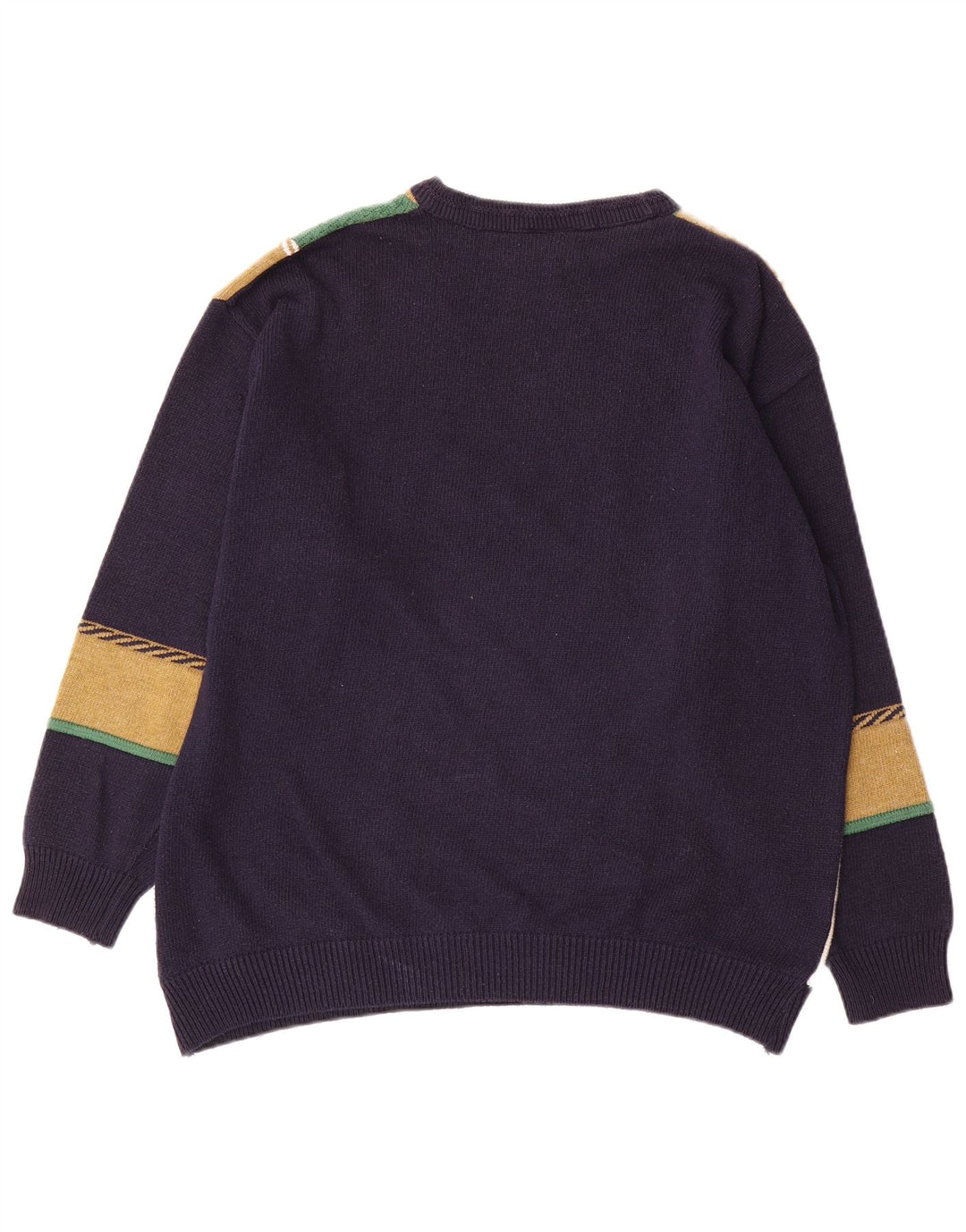 Vintage Mens Crew Neck Jumper Sweater XL Multicoloured Colourblock