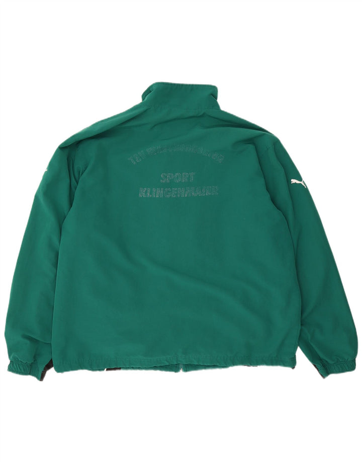 Puma Mens Graphic Tracksuit Top Jacket XL Green Colourblock Polyester