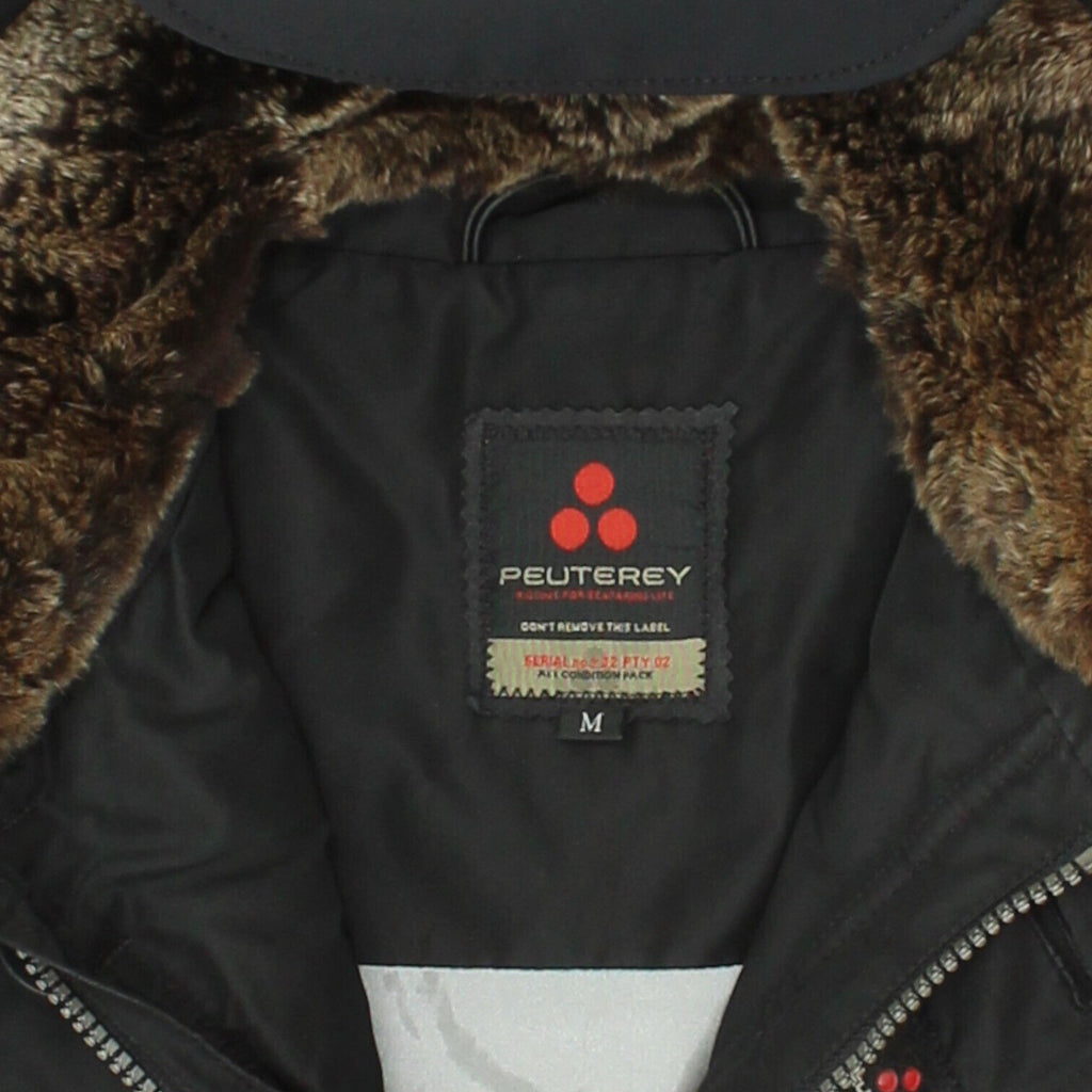 Peuterey Mens Black Padded Coat | Vintage High End Designer Hooded Jacket VTG | Vintage Messina Hembry | Thrift | Second-Hand Messina Hembry | Used Clothing | Messina Hembry 