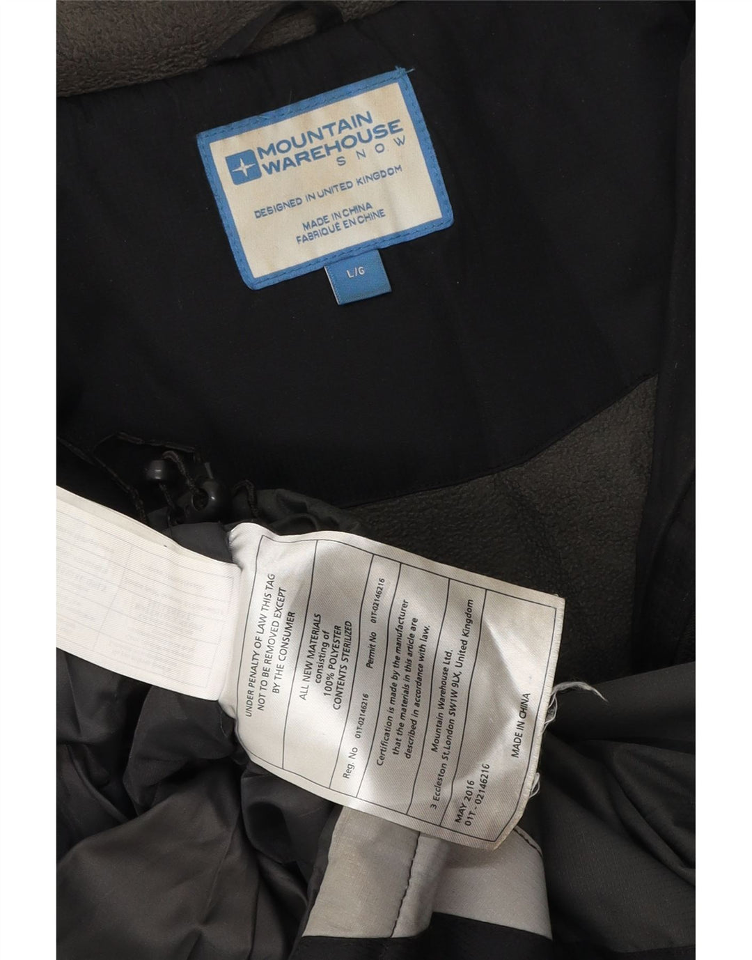 Mountain Warehouse Mens Windbreaker Jacket UK 40 Large Black Colourblock