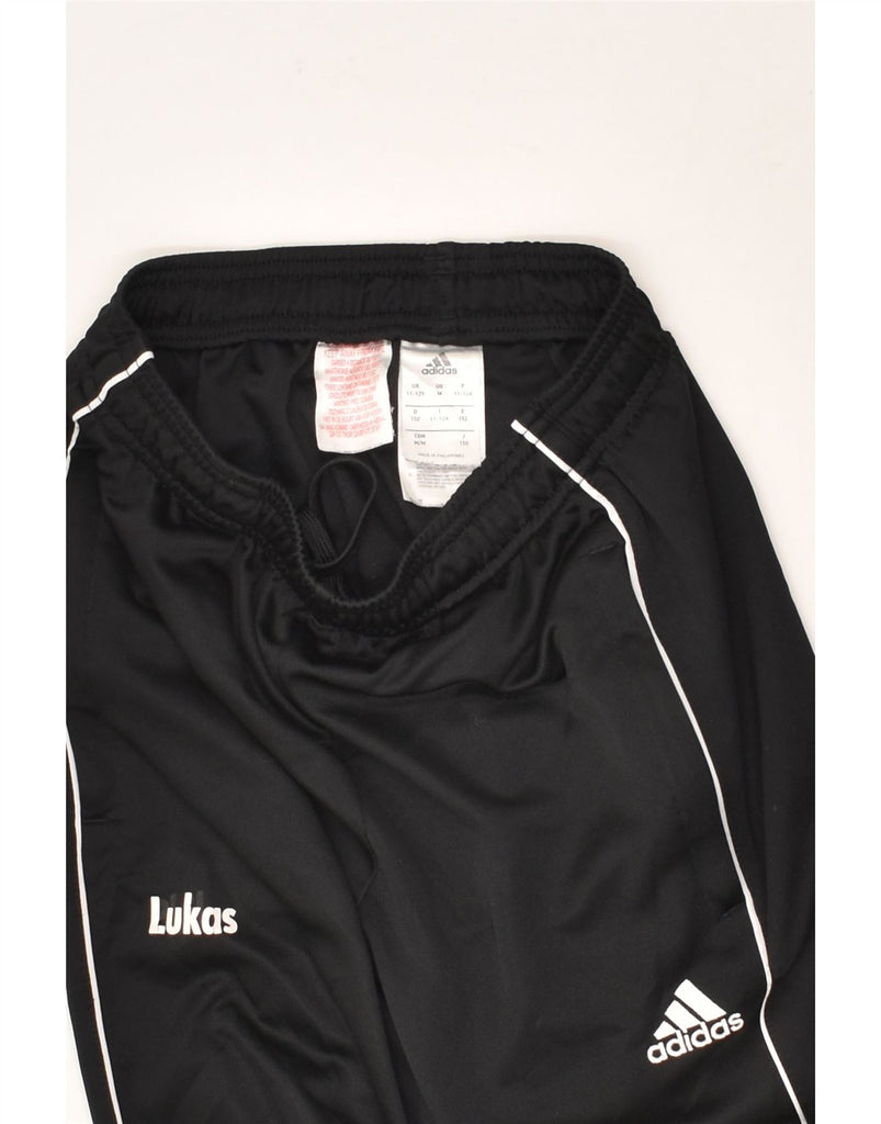 ADIDAS Boys Climalite Tracksuit Trousers 11-12 Years Black Polyester | Vintage Adidas | Thrift | Second-Hand Adidas | Used Clothing | Messina Hembry 