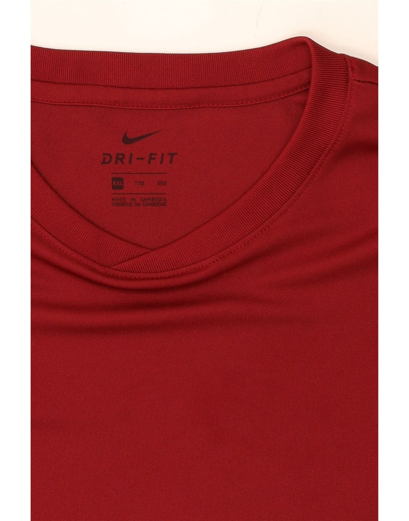 NIKE Mens Dri Fit T-Shirt Top 2XL Red Polyester Vintage Nike and Second-Hand Nike from Messina Hembry 