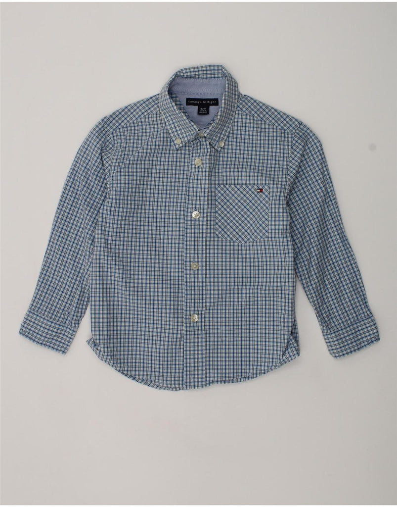 TOMMY HILFIGER Boys Shirt 3-4 Years Blue Check Cotton | Vintage Tommy Hilfiger | Thrift | Second-Hand Tommy Hilfiger | Used Clothing | Messina Hembry 