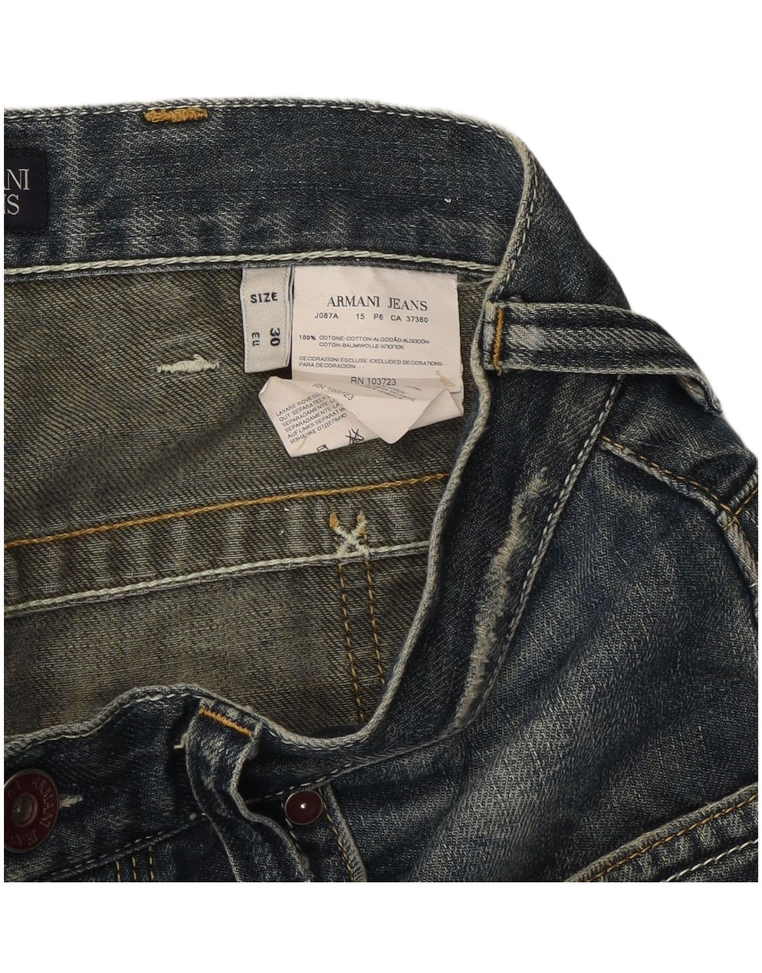Armani Womens Bootcut Jeans W30 L32 Blue Cotton