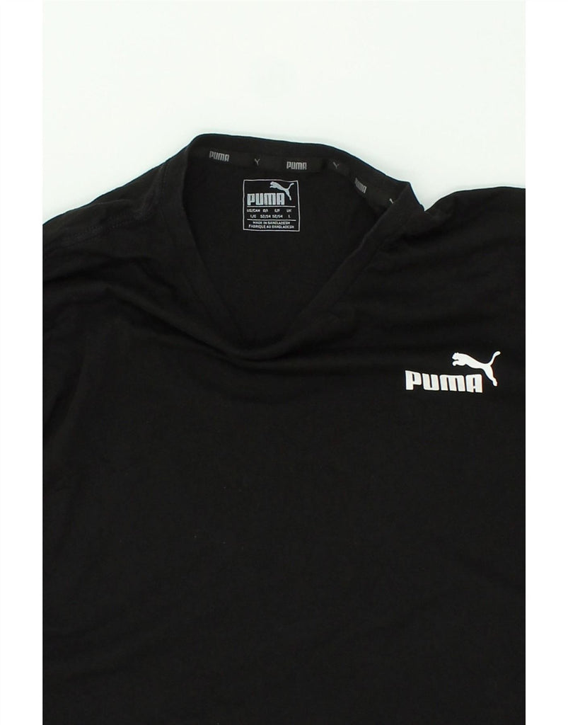 PUMA Mens Top Long Sleeve Large Black Cotton | Vintage Puma | Thrift | Second-Hand Puma | Used Clothing | Messina Hembry 