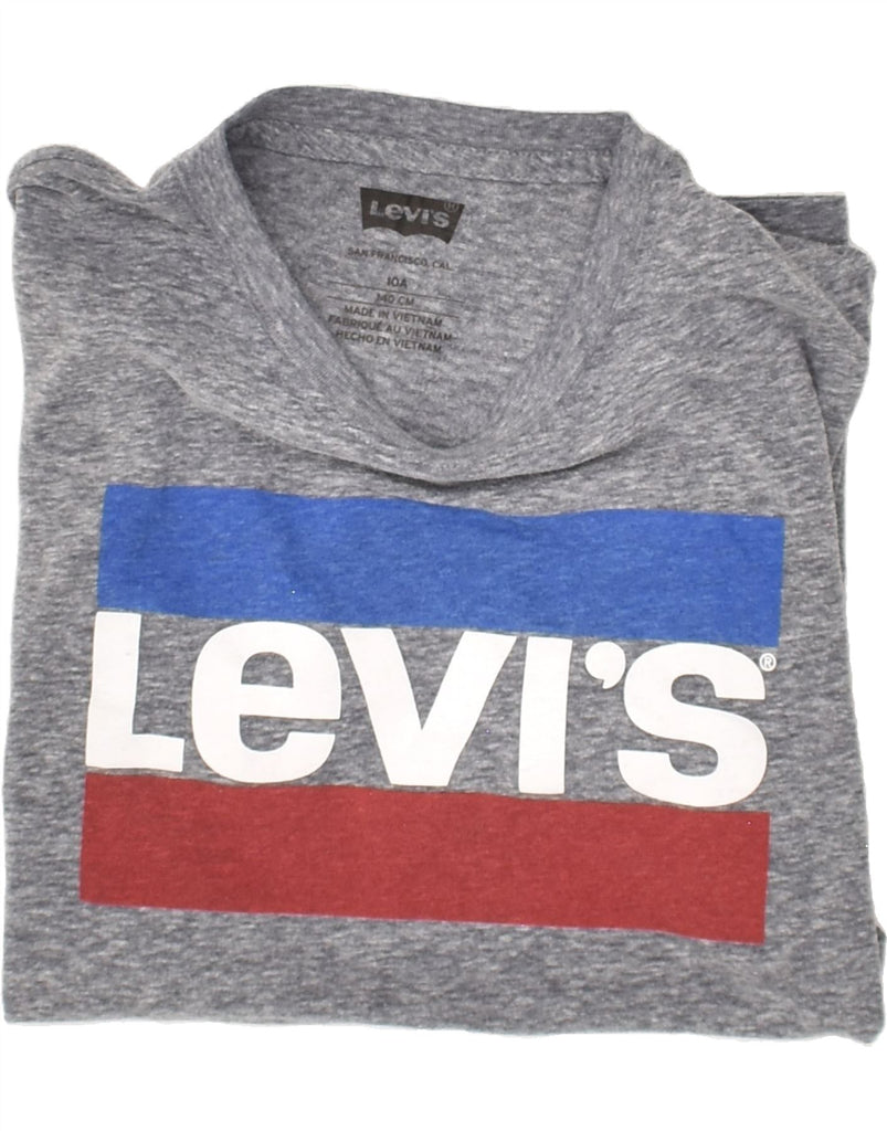 LEVI'S Boys Graphic T-Shirt Top 9-10 Years Grey Flecked Cotton | Vintage Levi's | Thrift | Second-Hand Levi's | Used Clothing | Messina Hembry 