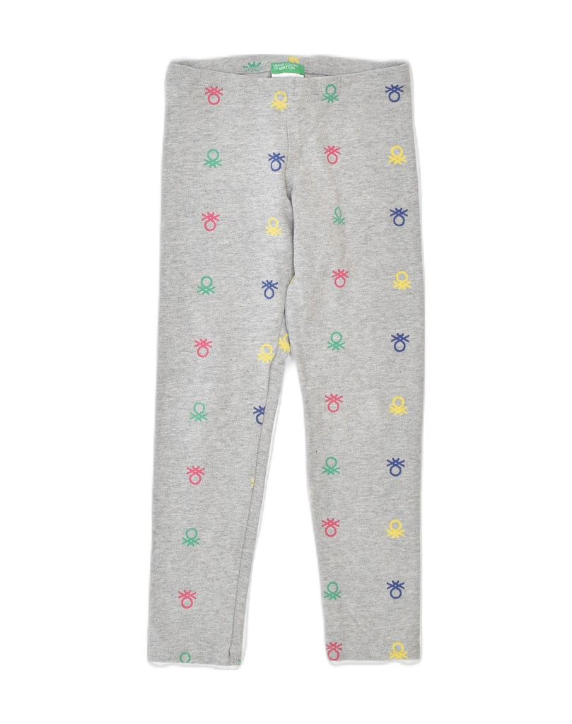 BENETTON Girls Graphic Leggings 7-8 Years Medium Grey Spotted Cotton | Vintage | Thrift | Second-Hand | Used Clothing | Messina Hembry 