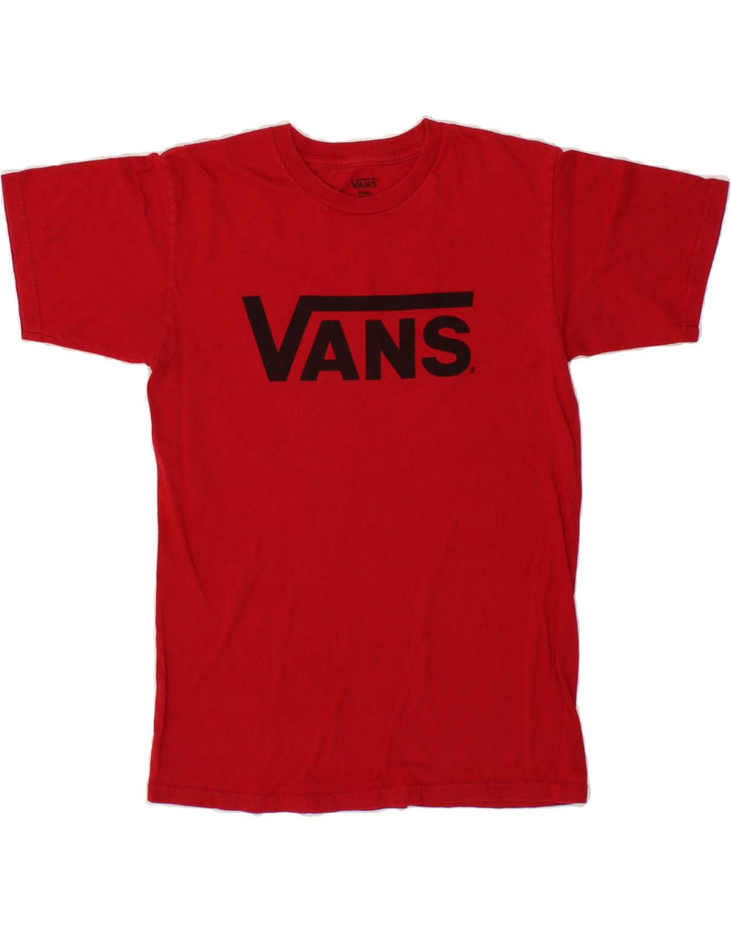VANS Mens Graphic T-Shirt Top Small Red Vintage Vans and Second-Hand Vans from Messina Hembry 