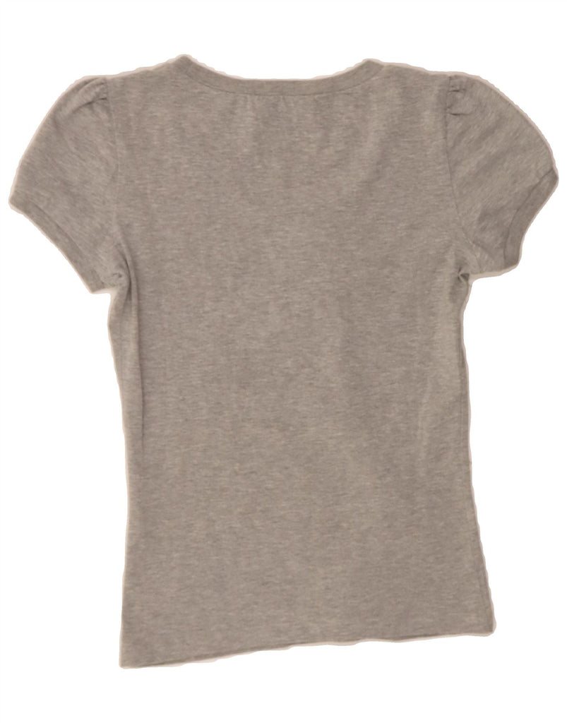 MOSCHINO Womens Graphic T-Shirt Top UK 12 Medium Grey Cotton Vintage Moschino and Second-Hand Moschino from Messina Hembry 