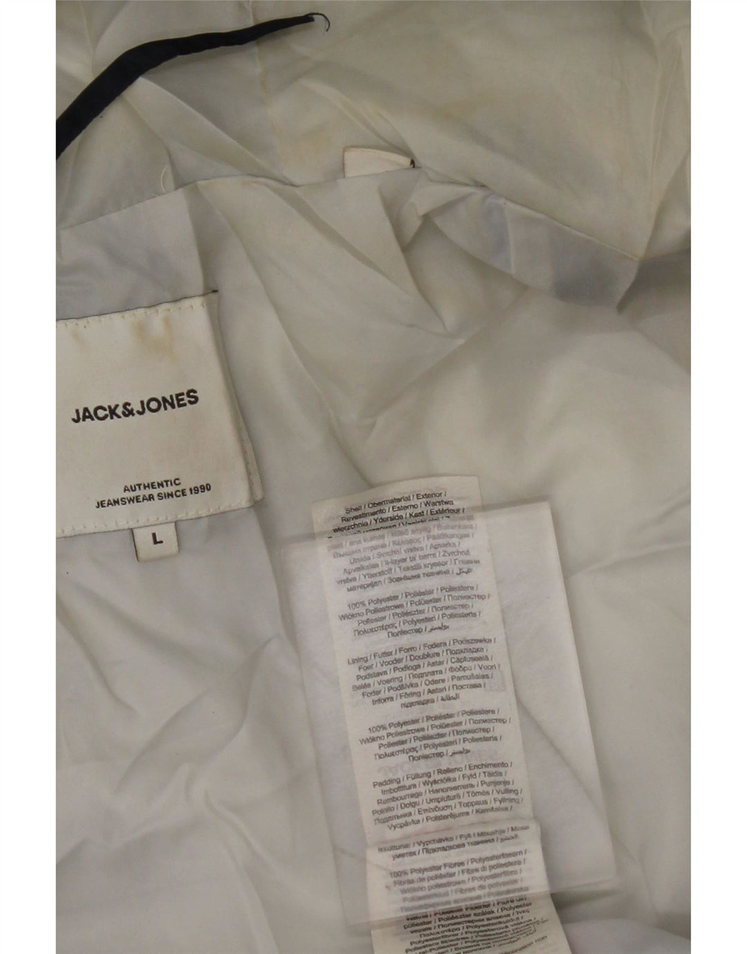 JACK & JONES Mens Hooded Padded Jacket UK 40 Large Navy Blue Polyester