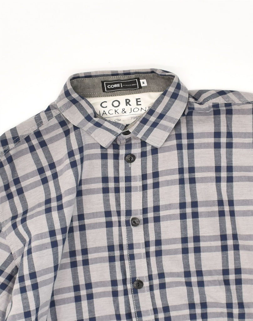 JACK & JONES Mens Shirt Medium Grey Check Cotton | Vintage Jack & Jones | Thrift | Second-Hand Jack & Jones | Used Clothing | Messina Hembry 