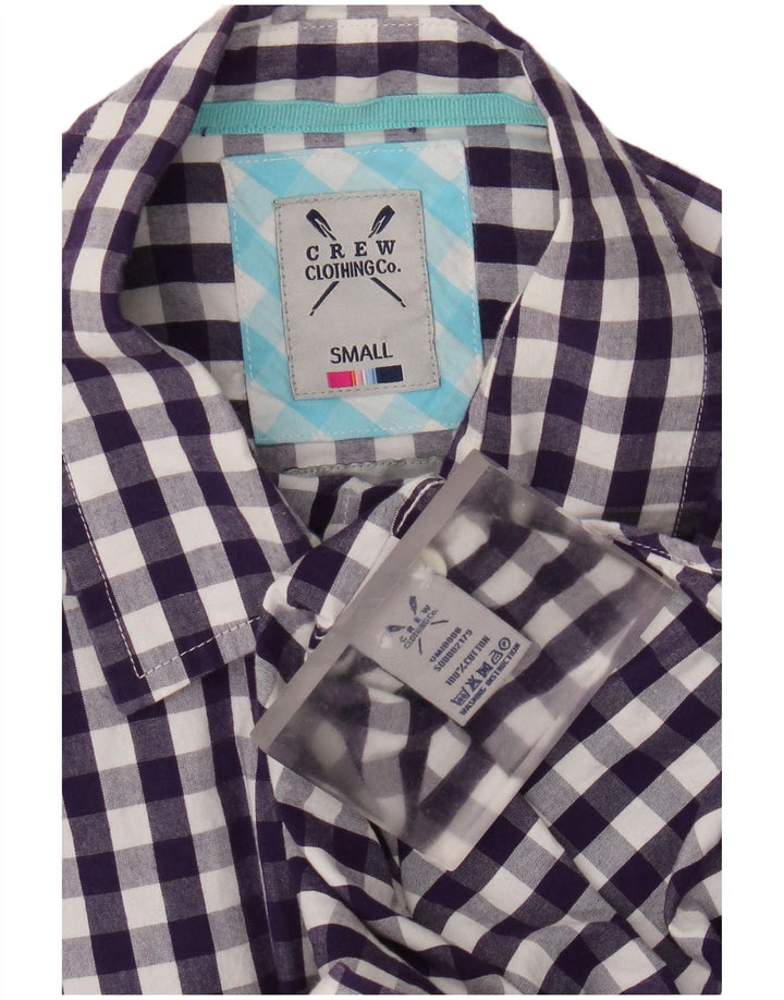 Crew Clothing Mens Shirt Small Purple Gingham Cotton