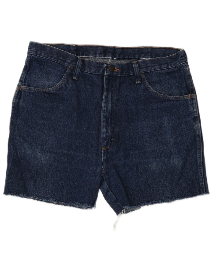 RUSTLER Mens Denim Shorts W36 Large Navy Blue Cotton