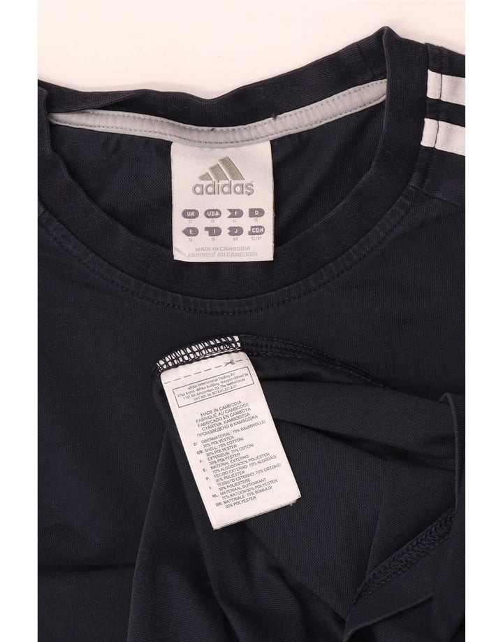 Adidas Mens Short Sleeve Regular T-Shirt Top Small Navy Blue Colourblock