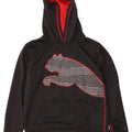Puma Boys Graphic Hoodie Jumper 14-15 Years Large Black Polyester