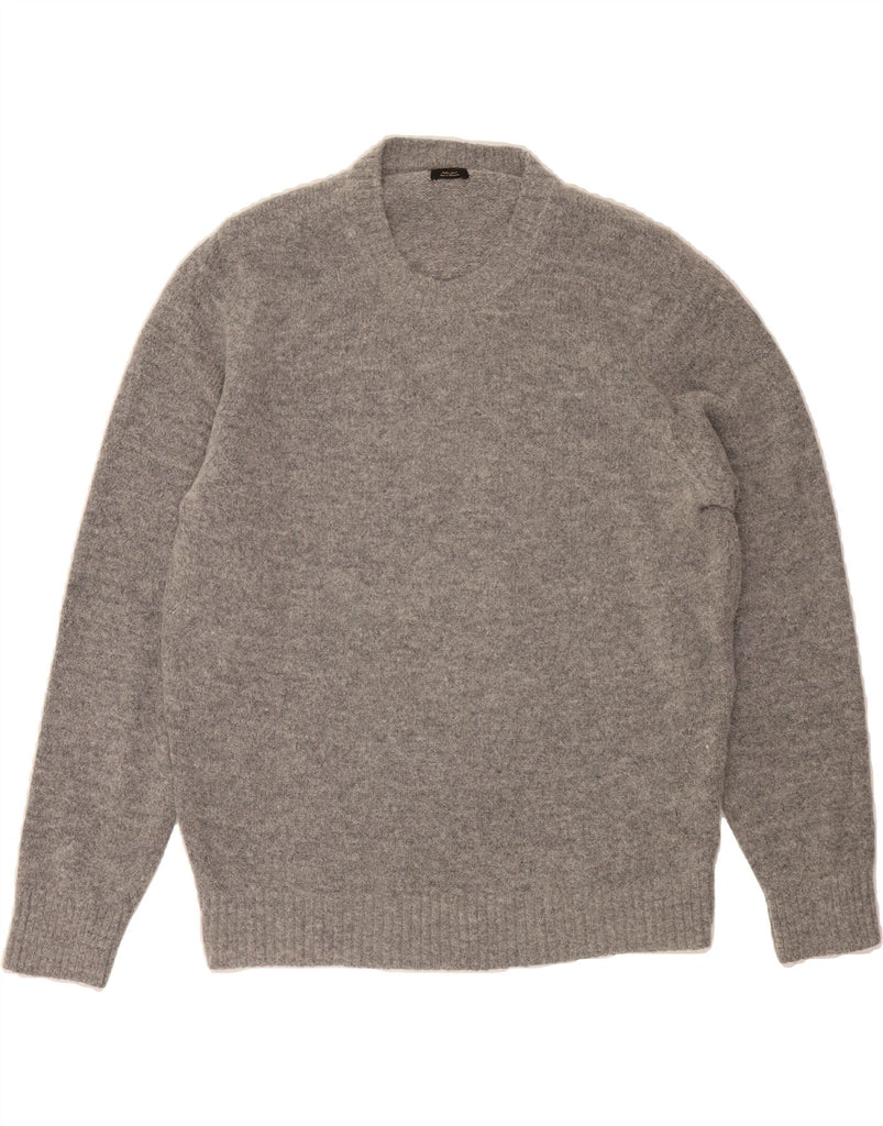 MASSIMO DUTTI Mens Crew Neck Jumper Sweater Large Grey Polyamide Vintage Massimo Dutti and Second-Hand Massimo Dutti from Messina Hembry 