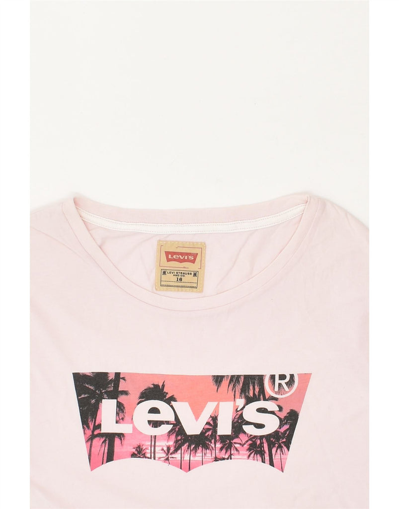 LEVI'S Girls Graphic T-Shirt Top 15-16 Years Pink Cotton | Vintage Levi's | Thrift | Second-Hand Levi's | Used Clothing | Messina Hembry 