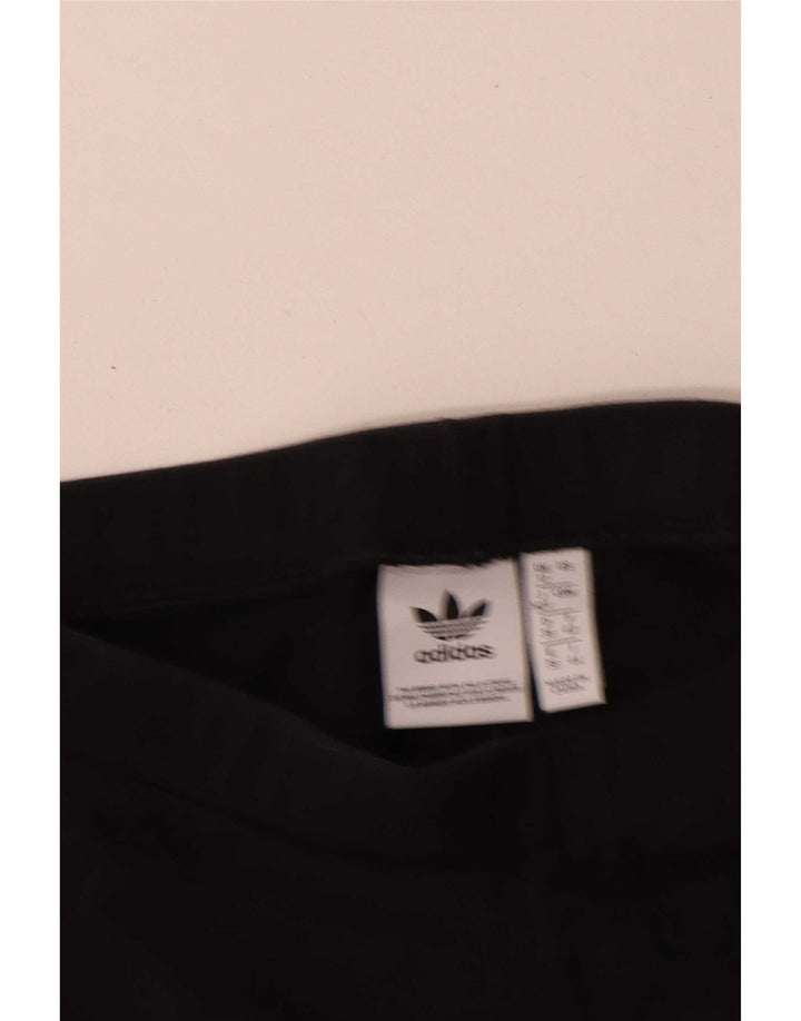 Adidas Womens Graphic Leggings UK 12 Medium Black Cotton