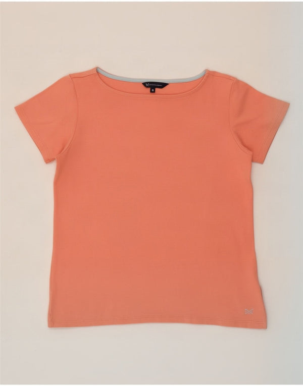 Crew Clothing Womens T-Shirt Top UK 8 Small Pink Cotton