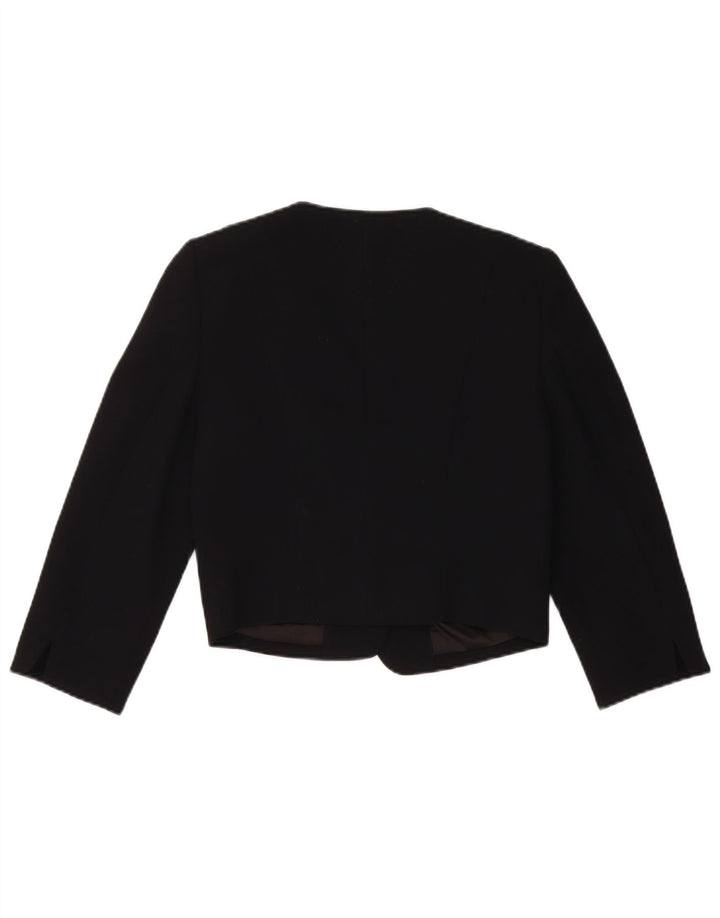 Monsoon Womens Crop Open Blazer Jacket UK 10 Small Black Polyester